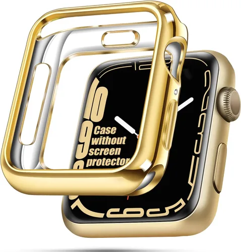 top4cus - Funda ecológica protectora, de TPU suave y flexible, compatible con iWatch Series 5, Series 4, Series 3, Series 2 y Series 1 Dorado