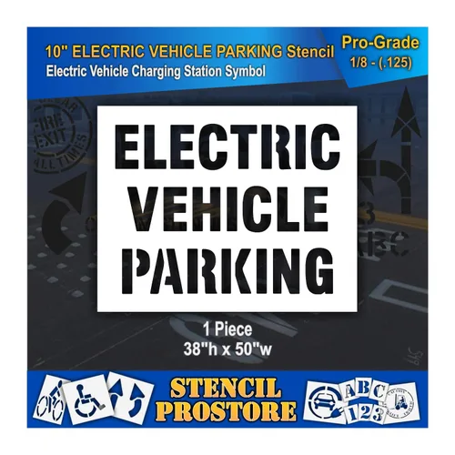 Miniatura 5 de Plantillas de pavimento – 10 pulgadas – Plantilla de estacionamiento eléctrico para vehículos – 38 x 50 x 1/16 pulgadas (63 mil) – Ligero