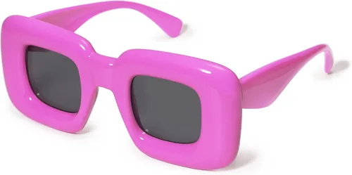 VANLINKER Lindas gafas de sol cuadradas infladas para mujeres y hombres, gafas gruesas retro con marco grueso divertido máscara sombras VL9733