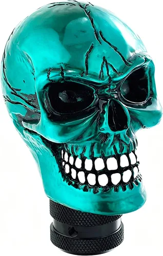 Miniatura 9 de Lunsom Pomo de palanca de cambios con forma de calavera de resina, perilla de palanca de cambios para transmisión de auto, compatible con vehículos