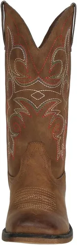 Miniatura 7 de J's.o.l.e Botas vaqueras de punta cuadrada para mujer, de media pantorrilla, con tacón grueso, bordado retro, botas occidentales