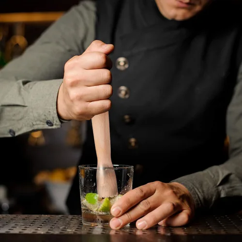 Miniatura 4 de Patelai Muddler - Bebidas de cóctel de madera de 7.8 pulgadas y cuchara de barra de 12 pulgadas, cuchara mezcladora en espiral de acero inoxidable
