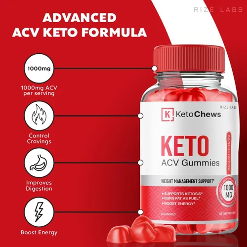 Miniatura 2 de Gomitas Keto Chews ACV para bajar de peso 525 mg - Dieta de grasa del vientre - Fórmula avanzada (60 gomitas)