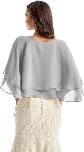 Miniatura 2 de Soft Chiffon Shawls and Wraps for Evening Dresses Sheer Wedding Shawl Wrap Scarves for Bridal Capelets Cape Cover Up