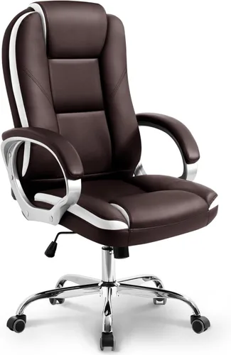 Miniatura 12 de NEO CHAIR Escritorio de oficina ergonómico para videojuegos, silla de computadora con respaldo alto, piel sintética ajustable con soporte lumbar