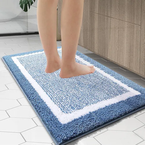 Miniatura 7 de OLANLY Alfombras de baño 24x16, tapete de baño de microfibra extra suave y absorbente, antideslizante, lavable a máquina, alfombra de baño esponjosa
