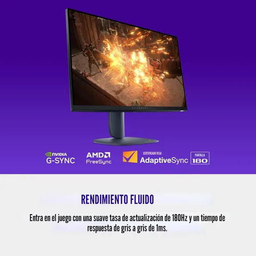 Miniatura 3 de Alienware 27 Monitor para juegos - AW2725DM - Pantalla QHD de 27 pulgadas 180Hz 1ms, IPS, NVIDIA G-SYNC, AMD Freesync, VESA AdaptiveSync.