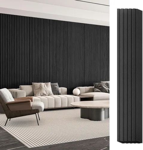 Miniatura 12 de Art3d Paneles de listones de madera de 6 piezas para decoración interior elegante y decoración de techo, panel texturizado 3D de MDF para techo