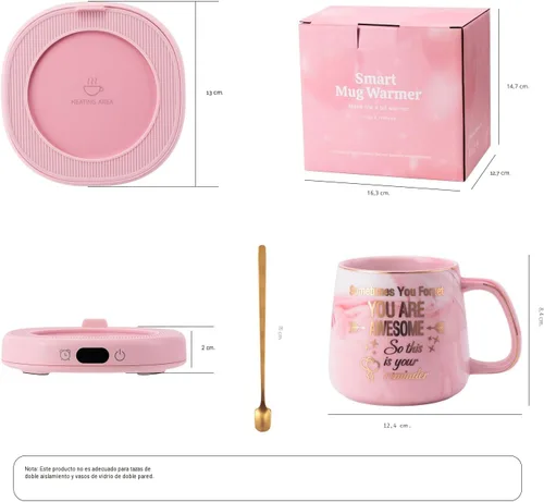 Miniatura 9 de Juego de tazas de café con 4 ajustes de temperatura, apagado automático de 8 horas