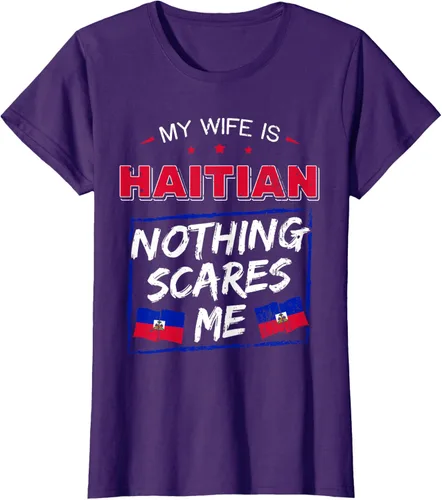 Miniatura 8 de My Wife Is Haitian Republic of Haiti Heritage Roots - Camiseta con bandera, Negro, S