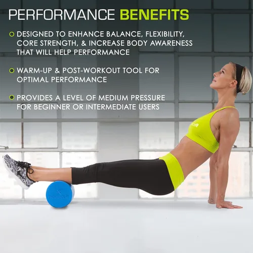 Miniatura 4 de ProsourceFit Flex Foam Rollers for Muscle Massage, Physical Therapy, Core & Balance Exercises Stabilization Azul 12"x6
