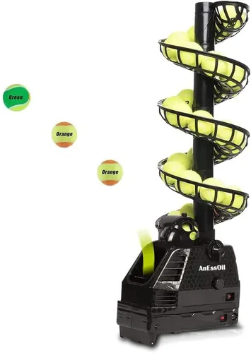 Máquina de pelotas de tenis, lanzador de pelotas de tenis ajustable y portátil con lanzador de bolas de oscilación, máquina de servir de tenis
