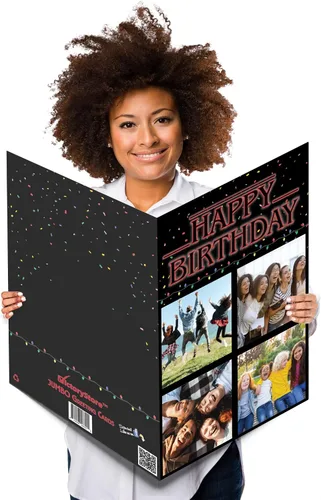 Miniatura 9 de VictoryStore Tarjeta de cumpleaños personalizada jumbo de 3 pies, tarjeta de cumpleaños con foto, 9 fotos, texto interior personalizado, 24 x 36