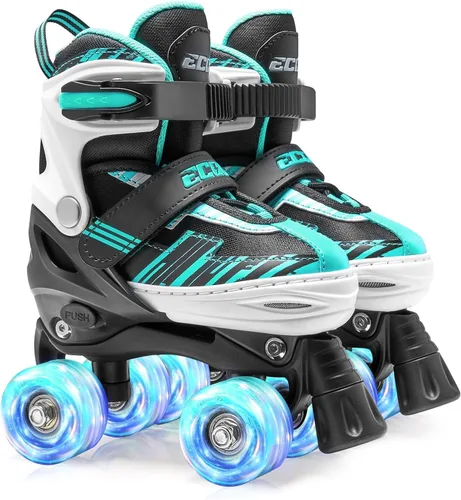 Miniatura 9 de Patines de ruedas para niñas y niños de 4 a 12 años, patines ajustables para niños pequeños de 4 tamaños, ruedas iluminadas para principiantes