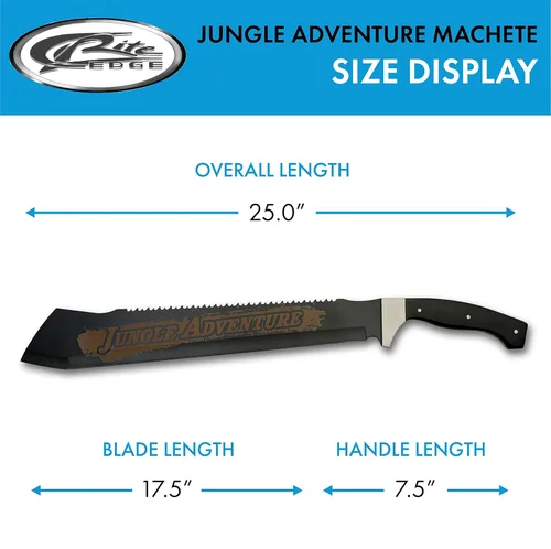 Miniatura 3 de SZCO Supplies - Machete de hoja de madera resistente de 25 pulgadas, machete marrón con mango de madera, hoja de acero inoxidable y funda, cuchillo