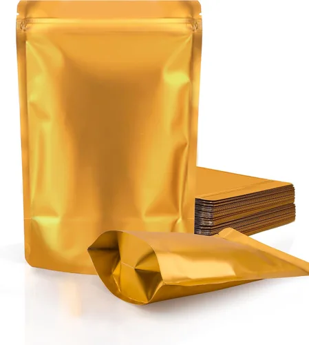 Miniatura 14 de FireKylin Paquete de 100 bolsas resellables con pie, bolsas a prueba de olores con cierre de cremallera de aluminio para embalaje