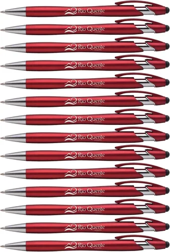 ExpressDesigns™ - Bolígrafo Beemer con punta de lápiz capacitivo, tinta de escritura negra personalizada impresa con nombre o mensaje, 14 unidades