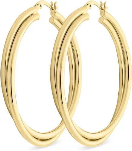 Milla Crossover Twisted Hoop Earrings for Women – Hypoallergenic Silver or Gold Statement Hoops – Lightweight & Easy to Wear