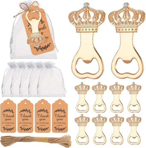 Miniatura 10 de 24 piezas de regalos de baby shower para invitados, diseño Poppin, abrebiberones, regalos de devolución o recuerdos con etiquetas de regalo y bolsas