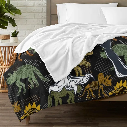 Miniatura 3 de Manta personalizada de dinosaurio para niños, mantas con nombre personalizado, manta suave para niños, niñas, bebés, manta personalizada de animales