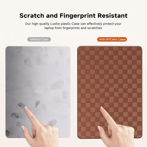 Miniatura 6 de Funda a cuadros para MacBook Air de 13 pulgadas M5 M4 M3 M2 2026-2022 A3240 A3113 A2681, piel a cuadros con textura a cuadros para MacBook Air 13.6