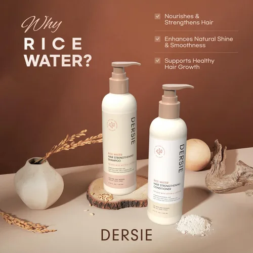 Miniatura 2 de Champú y acondicionador para el crecimiento del cabello con agua de arroz: con biotina y cafeína para cabello ralo - Mujeres y hombres