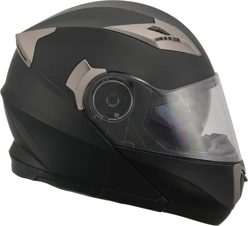 Miniatura 7 de Milwaukee Performance Helmets MPH9804DOT Matte Black Modular Racing Helmet w/ Drop Down Visor