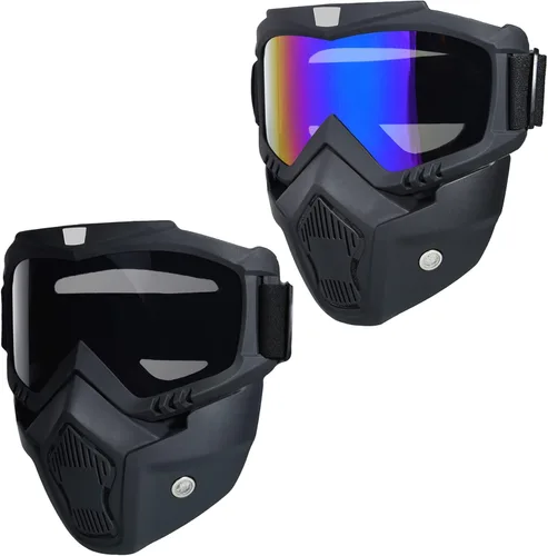Máscara de Paintball Antiniebla, Máscara Táctica de Cara Completa Desmontable Ajustable, Máscara de Esquí, Gafas de Protección Facial para