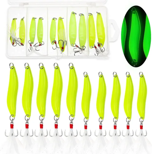 Señuelos de pesca, cucharas de pesca, hilandero de pesca de fundición colorida, cebo duro, anzuelo único para trucha, lubina, salmón, agua dulce y