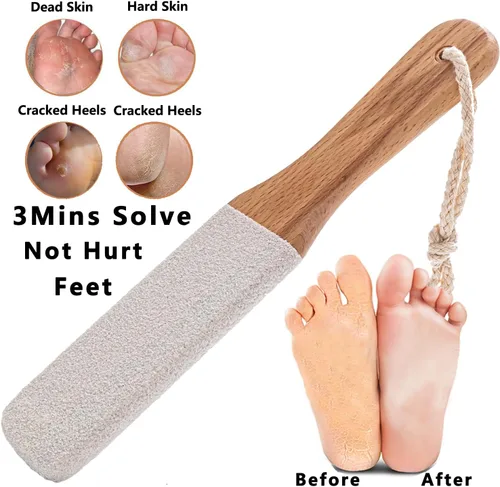 Miniatura 3 de Kinepi - Lima para pies removedor de callos, piedra pómez para pies húmeda y seca Wooden pedicure foot rasp helps smooth dead skin, cracked heels