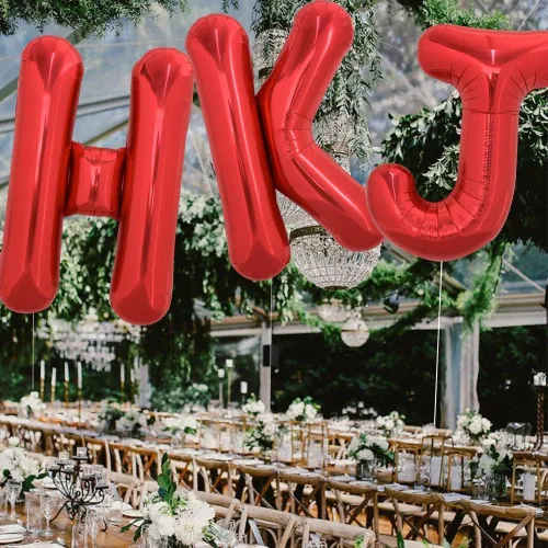 Miniatura 4 de TONIFUL Globos de Letras Rojas Brillantes Grandes de 40 Pulgadas A-Z, Globos Gigantes Jumbo de Helio de Papel de Aluminio Mylar Letra K Grande