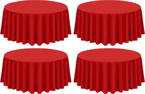 Miniatura 158 de Showgeous Paquete de 4 manteles rectangulares de poliéster de 60 x 102 pulgadas, resistentes a las arrugas, lavables, para bodas, mesas de comedor