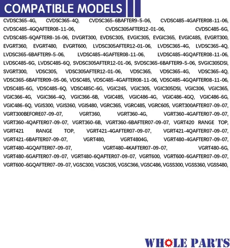 Miniatura 9 de Tapa de quemador Whole Parts mejorada (negro) N.º de pieza PA080015, repuesto y compatible con algunos electrodomésticos de cocinas de gas Viking