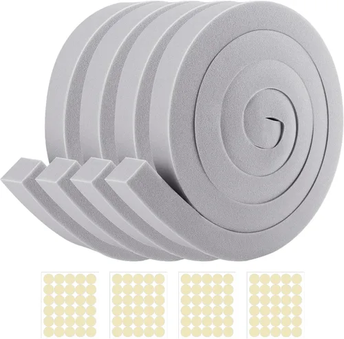 moonoom 4 Piezas Cinta de Sellado Climatológico de Espuma para Aire Acondicionado-1''x1'' 6.5 pies Cinta de Espuma para Aire Acondicionado-Tira de
