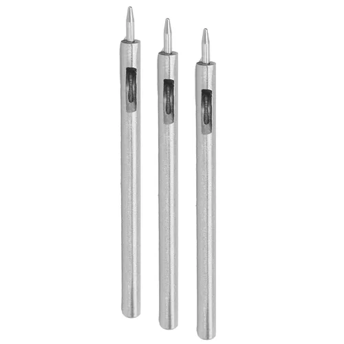 Miniatura 4 de YWBL-WH 3 piezas de perforador de cuero para manualidades, herramienta de perforación de acero aleado para correas de reloj, cinturones