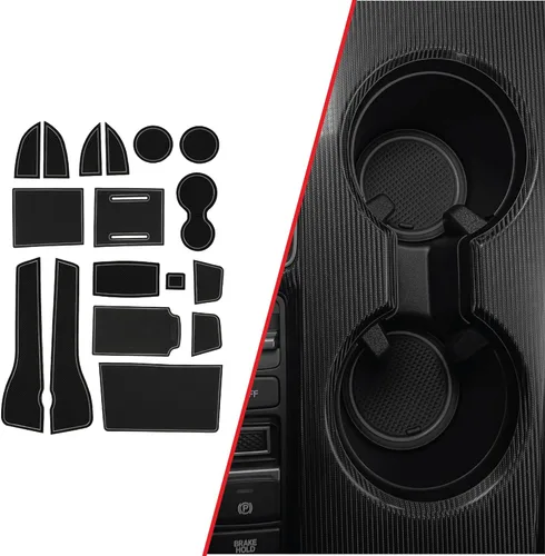 Miniatura 54 de CupHolderHero Compatible con accesorios Honda CR-V 2017-2022 – Insertos de portavasos antipolvo antideslizantes personalizados de alta calidad, Rojo
