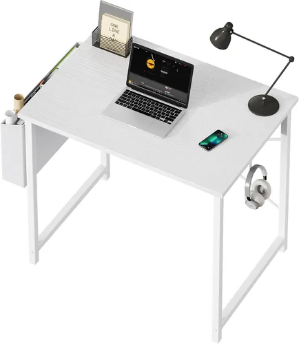 Miniatura 14 de OLIXIS Escritorio de computadora de 44 pulgadas, escritorios de oficina en casa para espacios pequeños, mesa de estudio, escritura, trabajo