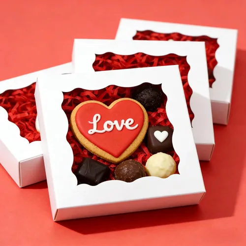 Miniatura 2 de XINHPKGG 50 cajas de galletas individuales de 4 1/2 x 4 1/2 x 1 1/5 pulgadas, cajas pequeñas de panadería, caja de regalo pequeña para recuerdos