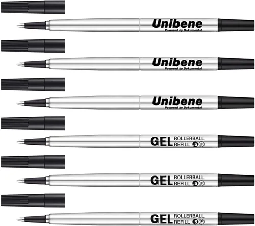 Miniatura 7 de Unibene Parker - Recambio compatible con Rollerball, 6 unidades, punta media de 0.028 in, color negro, escritura suave, repuesto de tinta de gel