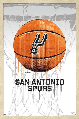 Miniatura 5 de Trends International NBA San Antonio Spurs - Póster de pared Drip Basketball 21, 22.375 x 34 pulgadas, versión premium sin marco