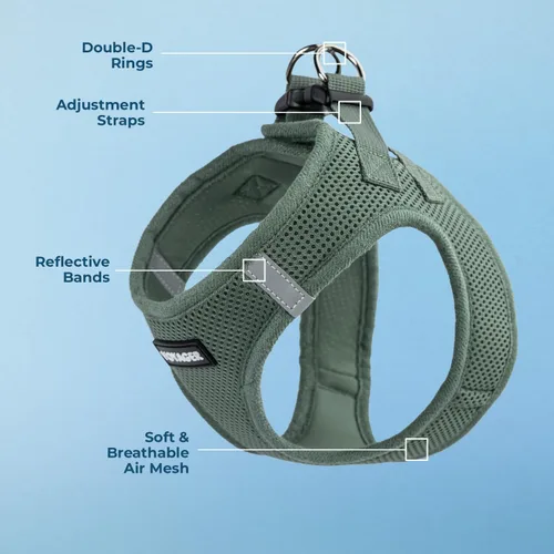 Miniatura 130 de Best Pet Supplies Voyager Step-in Air Arnés – Malla para todo clima, reflectante, arnés antitirones para perros y gatos, seguro con cierre de gancho