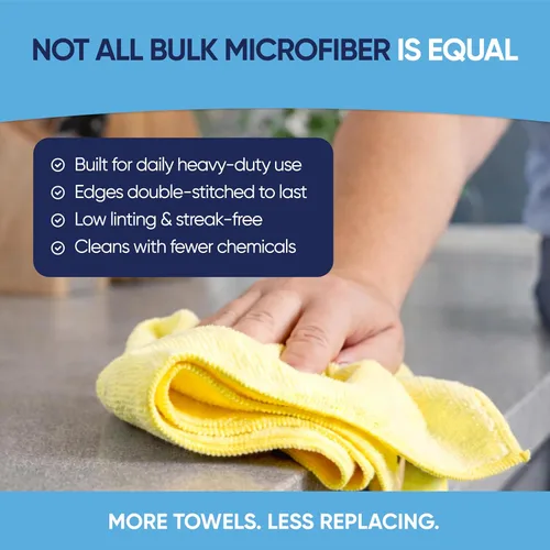 Miniatura 6 de Toallas de microfibra multiusos a granel de 12 x 12 pulgadas al por mayor, cantidad de caja (400 unidades) No se deshilacha Microfibra de alta