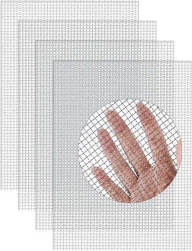 4 paquetes de malla metálica de 5 mallas de 10" x 14" (25cm x 36cm), malla de acero inoxidable 304 antióxido, malla de alambre resistente de