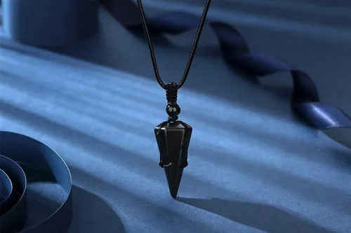 Miniatura 3 de MAIBAOTA Collares de cristal para hombres y mujeres, collar con colgante de piedra de cristal curativa, cuerda ajustable, collar de piedras