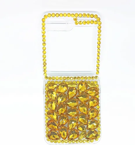 Miniatura 5 de Aikukiki Funda para Galaxy Z Flip 5, Galaxy Z Flip 5 5G, 3D hecha a mano con piedras deslumbrantes de cristal con diamantes brillantes para Samsung