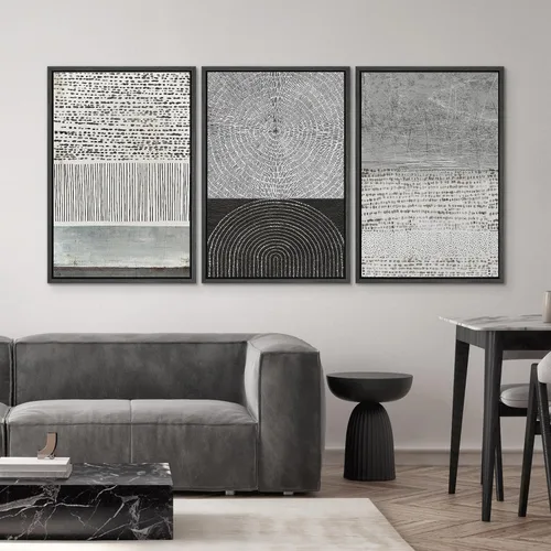 Miniatura 141 de SIGNWIN Lienzo enmarcado para pared, arte con pinceladas de flujo neutro en tonos beige abstractos, ilustraciones, arte moderno, decorativo