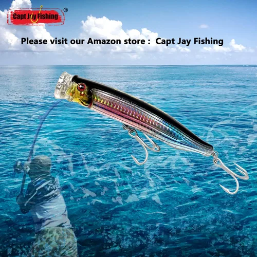 Miniatura 4 de Señuelos de popper de agua salada señuelos flotantes de pesca en la superficie Señuelos flotantes de pesca en la superficie, Poppers, Señuelos