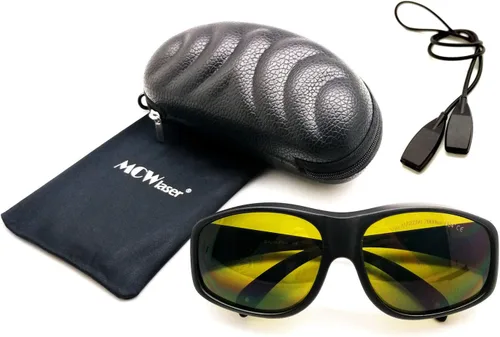 Miniatura 10 de MCWlaser Gafas de seguridad láser de 190-540 nm y 800-2000 nm, Yag, azul, láser verde y luz UV, gafas láser de protección ocular para 405 nm, 445