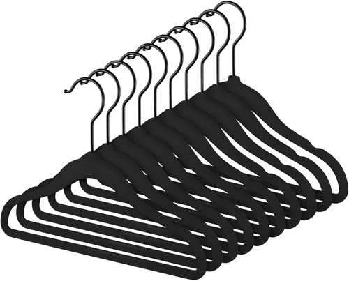Miniatura 9 de MIZGI Perchas de terciopelo para bebé, perchas antideslizantes para niños y niños pequeños, perchas de 11.8 pulgadas para ropa de bebé, paquete