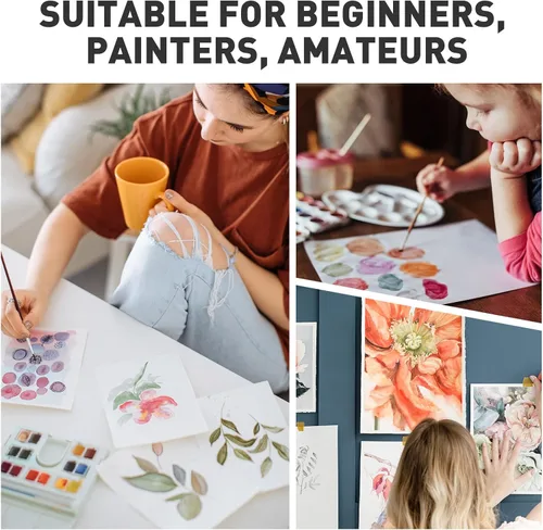 Miniatura 7 de 200 hojas de papel de acuarela de 5 x 7 pulgadas a granel, papel de color blanco de 140 libras/300 GSM para niños, adultos y artistas. Papeles